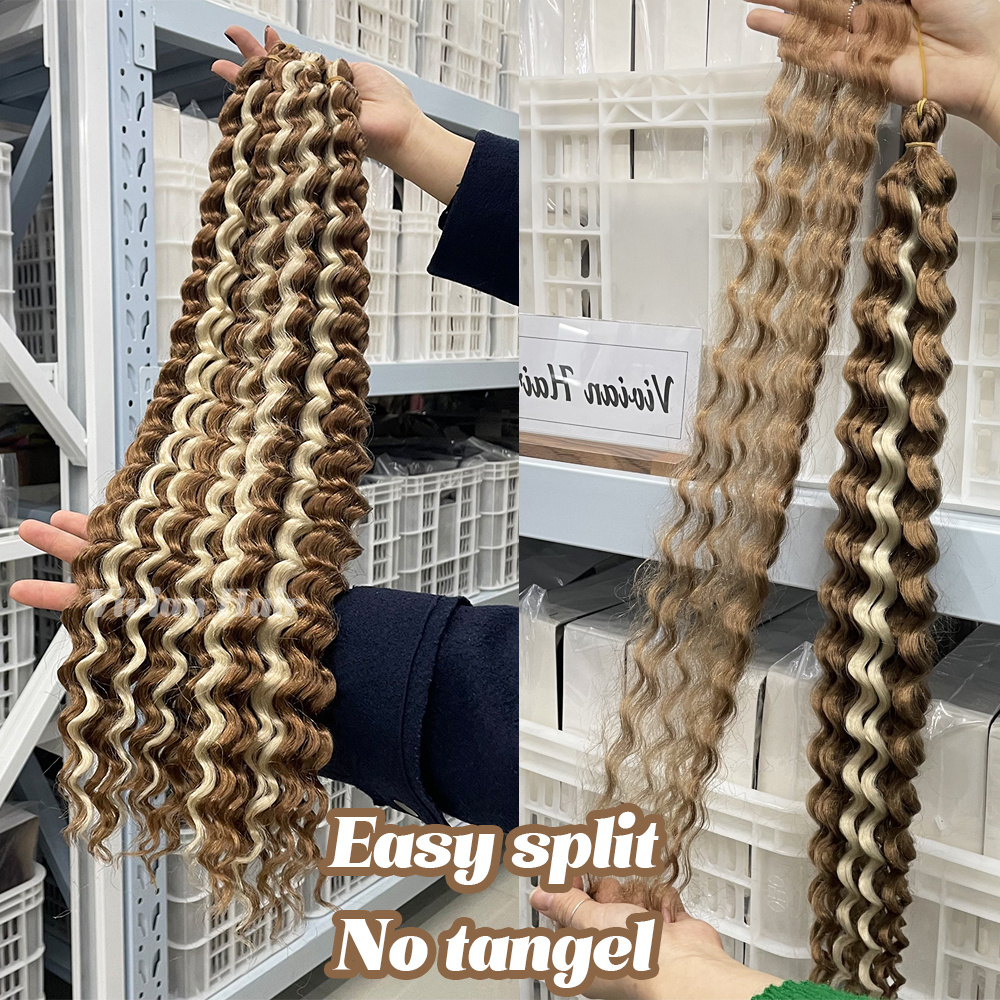 New arrival 24inch deep twist braiding hair 100% Kanekalon fiber long ocean wave crochet hair ombre colorful wand curl wholesale