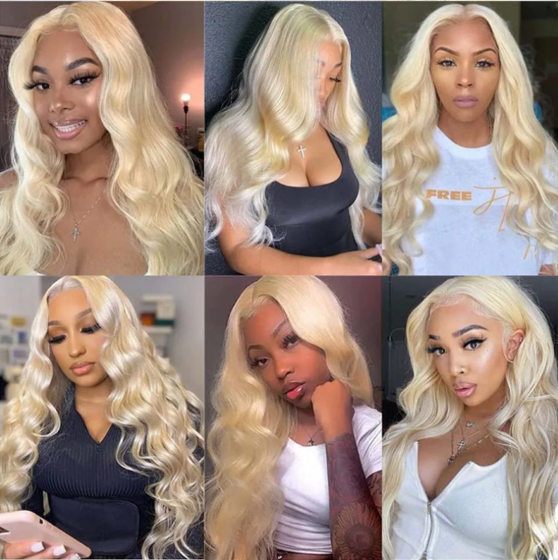 13x4 Lace Front Body Wavy 26inch White Blonde Full Head Wig for Women like Human Hair Cosplay