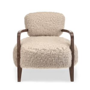 Comfortable Plush Faux Sheepskin Leisure Chair High Quality and Sturdy for Hotel and Bedroom Use