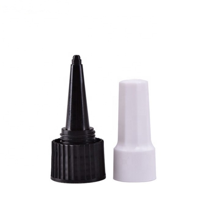 flat shape empty black plastic PE glue bottles with yorker cap 60ml