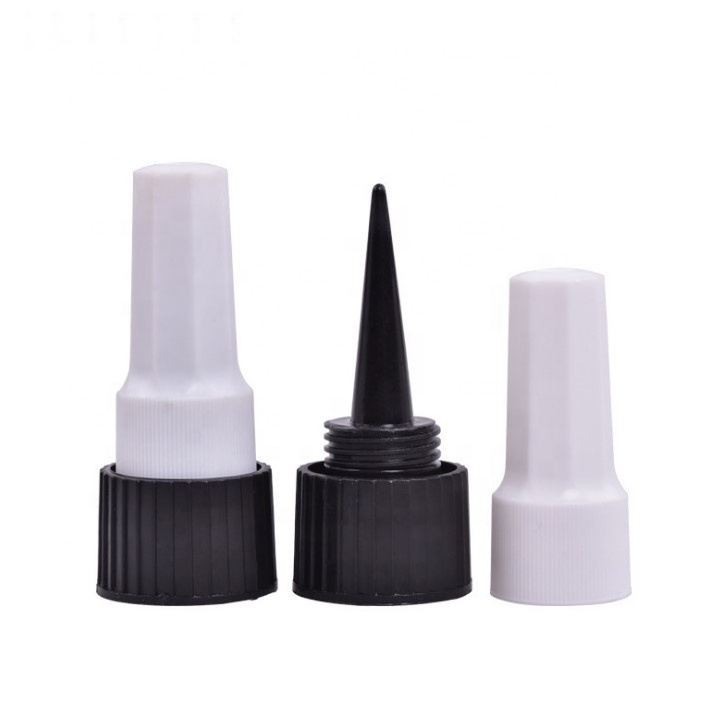 flat shape empty black plastic PE glue bottles with yorker cap 60ml