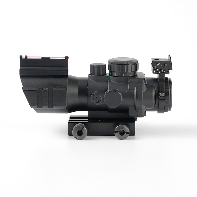 4x32 ACOG Hunting Scope Red Dot Reflex Fiber Optic Sight Red & Green &Blue Illuminated Reticle Scope