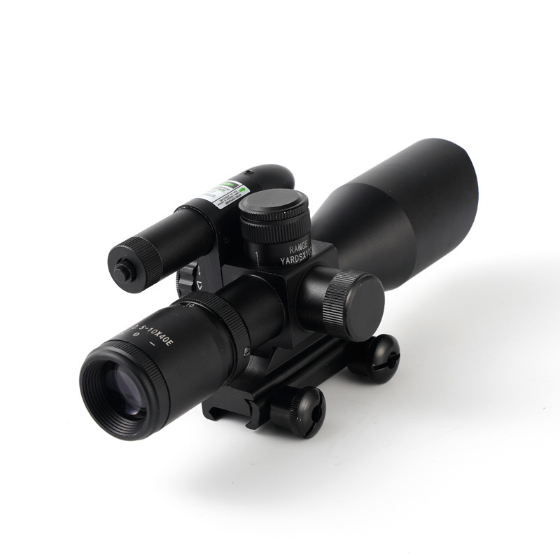 Optics 2.5-10X40mm Combo Sight Scope For Outdoor Sports With 532Nm Green Laser Sight