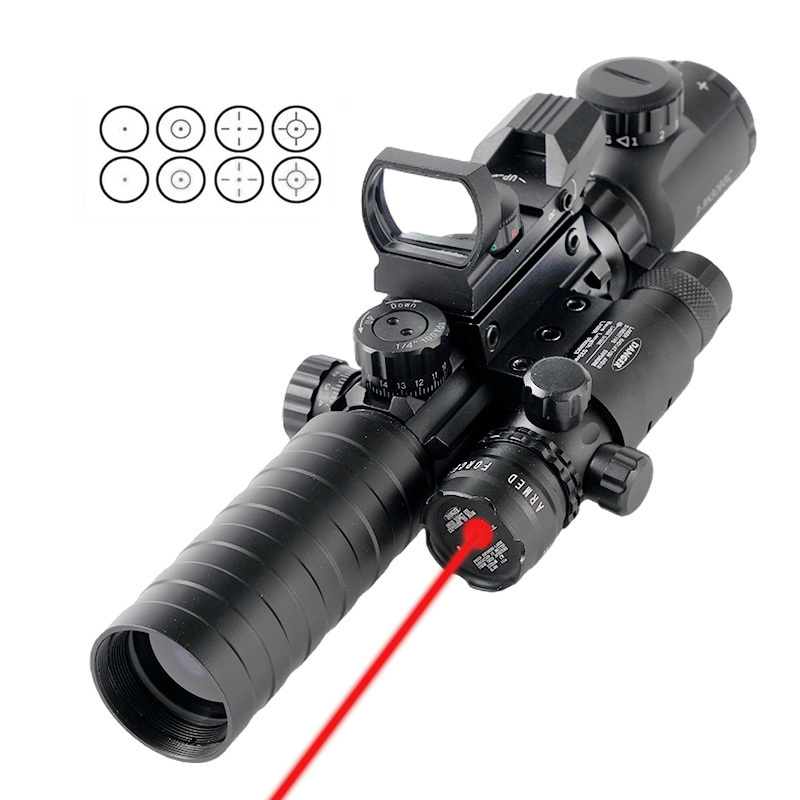 Optics 32MM Scopes Hunting Sighting Telescope Red Laser Sight With Reflex Red Green Dot Scope