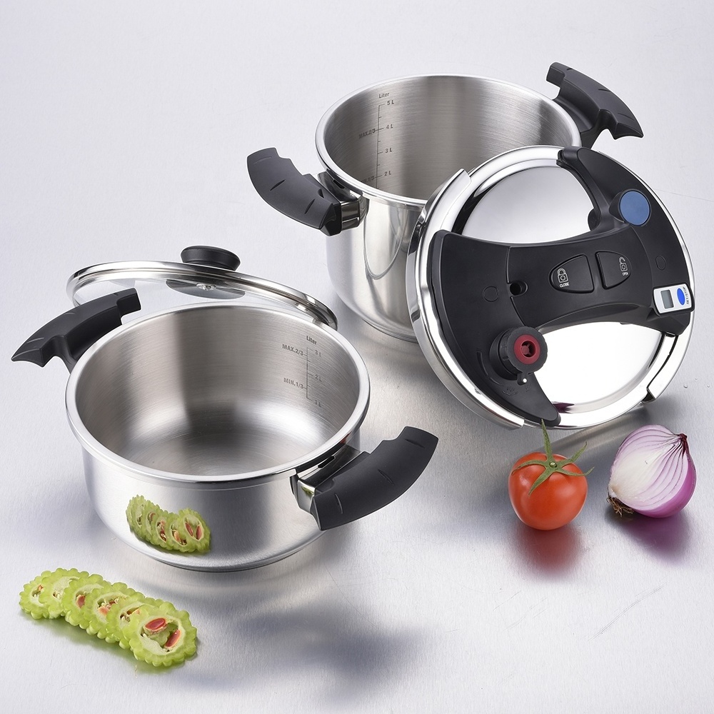 HIGH QUALITY ENERGY SAVING TRIPLE LAYER BONDED BOTTOM STAINLESS STEEL PRESSURE COOKER