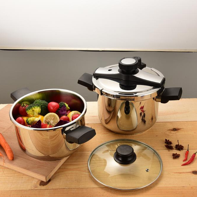 Induction pressure cooker with double speed and bakelite handles