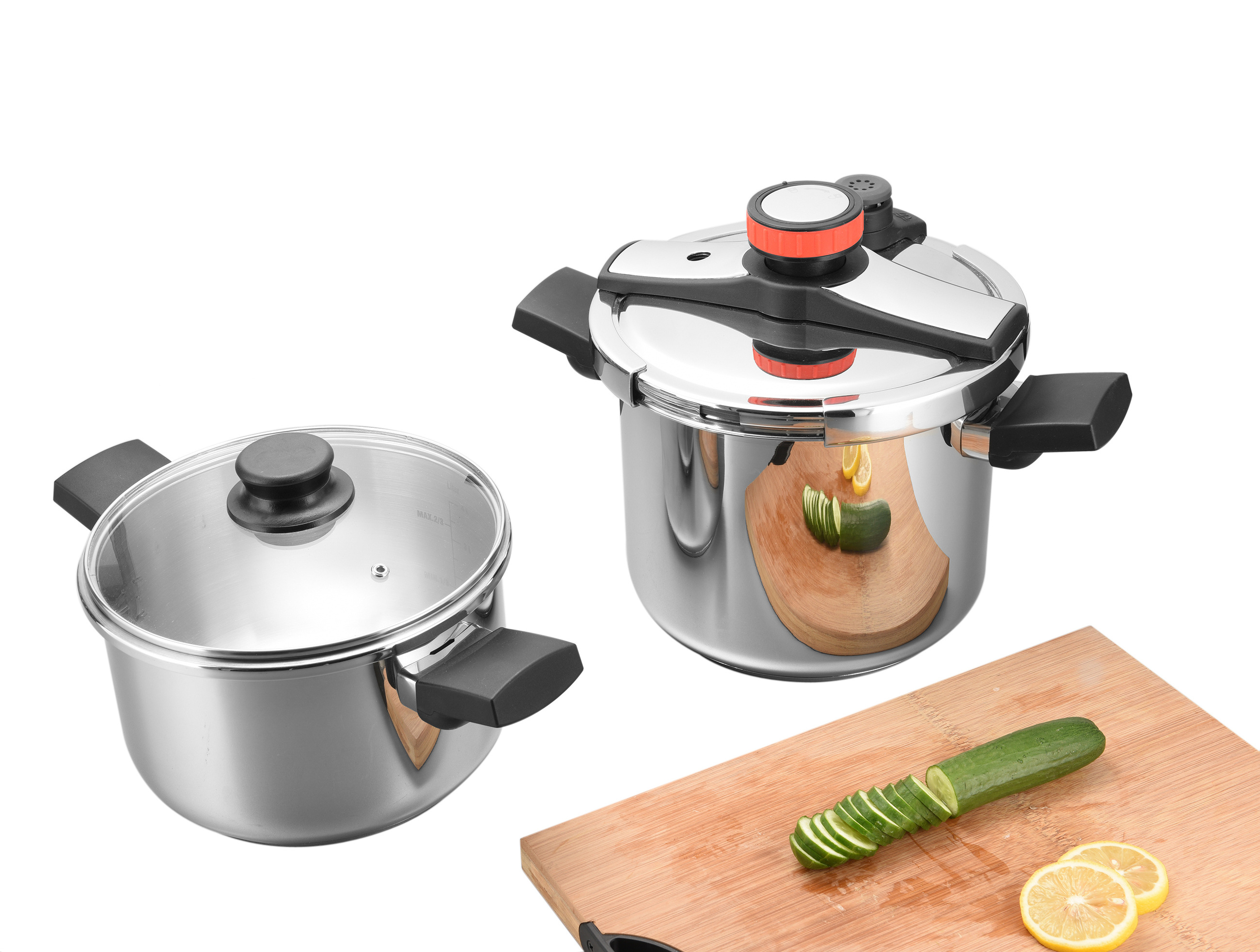 Induction pressure cooker with double speed and bakelite handles