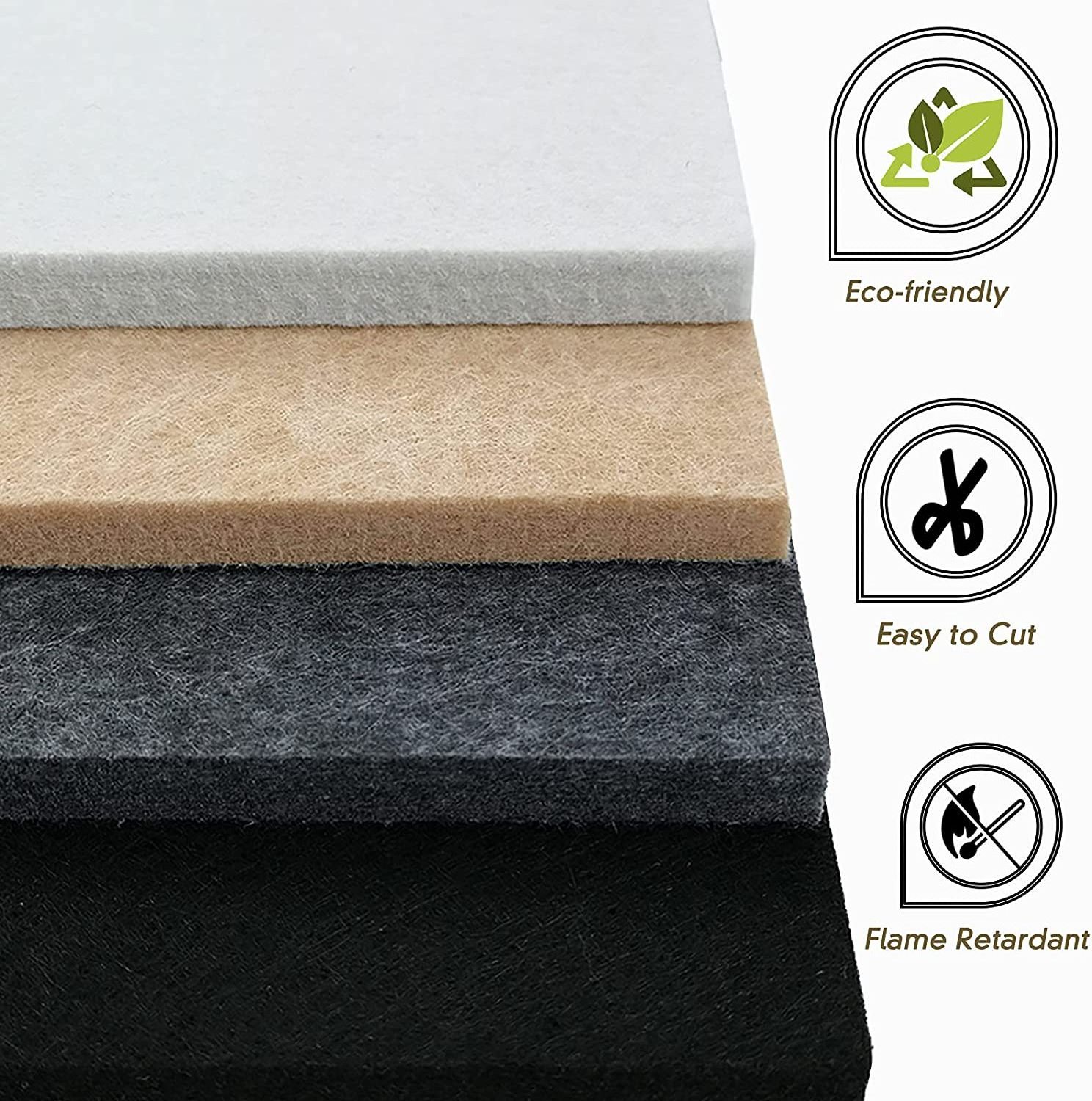 European Standard 2440*1220mm Fireproof absorbent Polyester Soundproof Wall Panels PET Felt Sound proof Absorbing Acoustic Panel