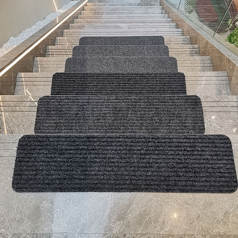 Free sample prevent slips falls pre-cut strips stair mat back rubber felt stair tread carpet