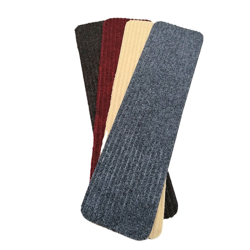 Free sample prevent slips falls pre-cut strips stair mat back rubber felt stair tread carpet