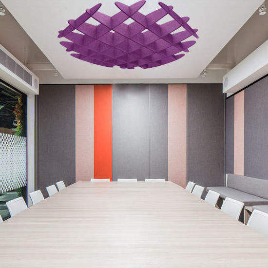 Super Fireproof Noise Cancelling Polyester Fiber ceiling Acoustic Board Sound Absorbing Hanging Decorative Panels