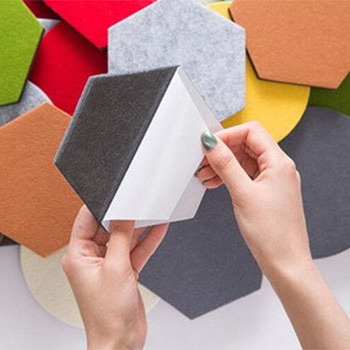 Free sample pet felt office building  decorative soundproof hexagon polyester sound proof acoustic wall panels