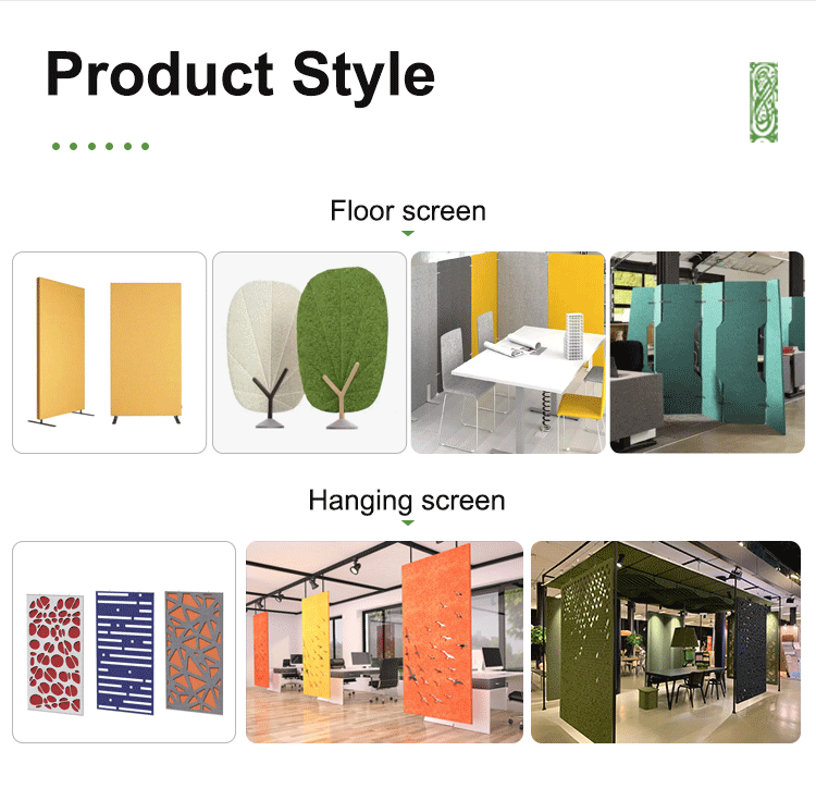 Felt Acoustic Office Partition Screen Soundproof 12mm PET Acoustic Privacy Panel Suspended Room Divider