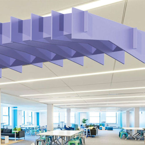 Eco friendly 100% polyester fiber acoustic circles hanging panels PET acoustic ceiling baffles for office