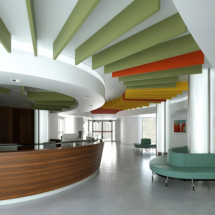 Eco friendly 100% polyester fiber acoustic circles hanging panels PET acoustic ceiling baffles for office