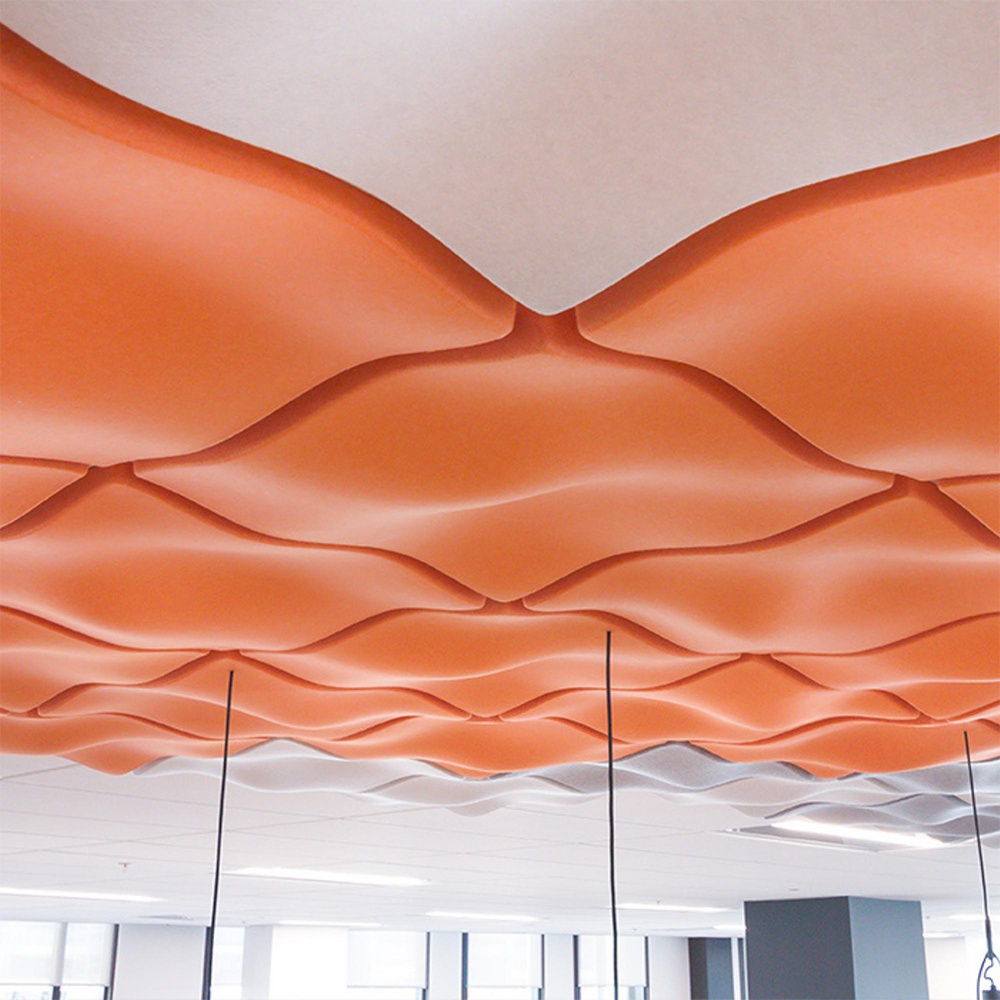 Acoustical ceiling sound absorbing panel black 60*60 fireproof PET felt suspended mounted acoustic ceiling panels