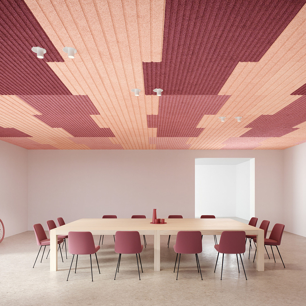 Acoustical ceiling sound absorbing panel black 60*60 fireproof PET felt suspended mounted acoustic ceiling panels