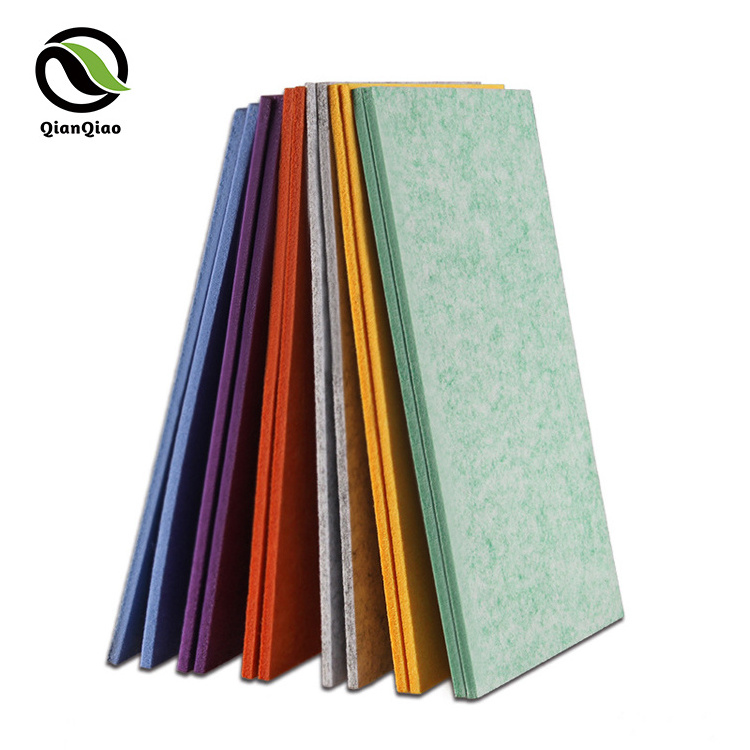 European Standard 2440*1220mm Fireproof absorbent Polyester Soundproof Wall Panels PET Felt Sound proof Absorbing Acoustic Panel