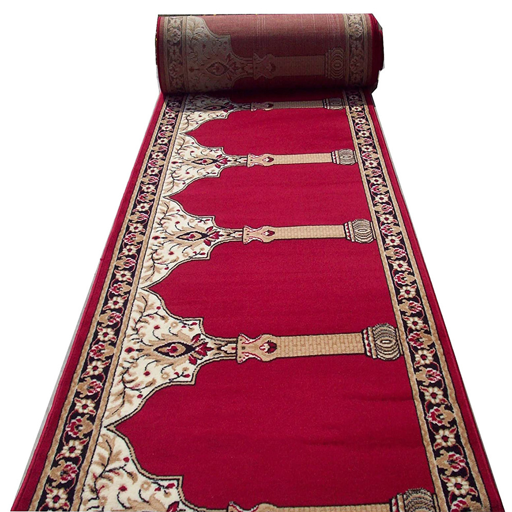 Traditional Acrylic Muslim Wall To Wall Mosque Prayer Carpet Roll Turkey Manufacturer Masjid Carpet