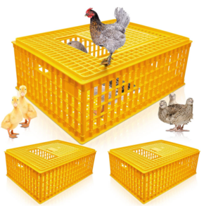 Poultry Carrier Crate Plastic Chicken Transport Cage  Chicken Carrier Travel Crate Basket Box for Poultry  Bird Duck Goose,