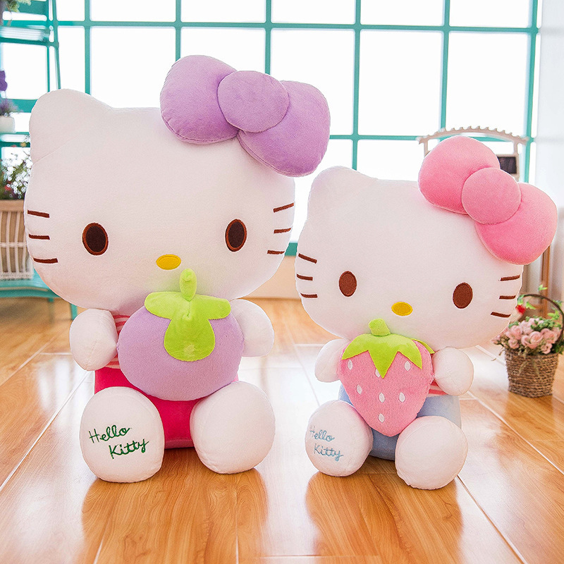 New Style Creative Fruit Hello KT Plush Strawberry Cat Doll Cute Hello KT Plush Toy Girl Birthday Gift