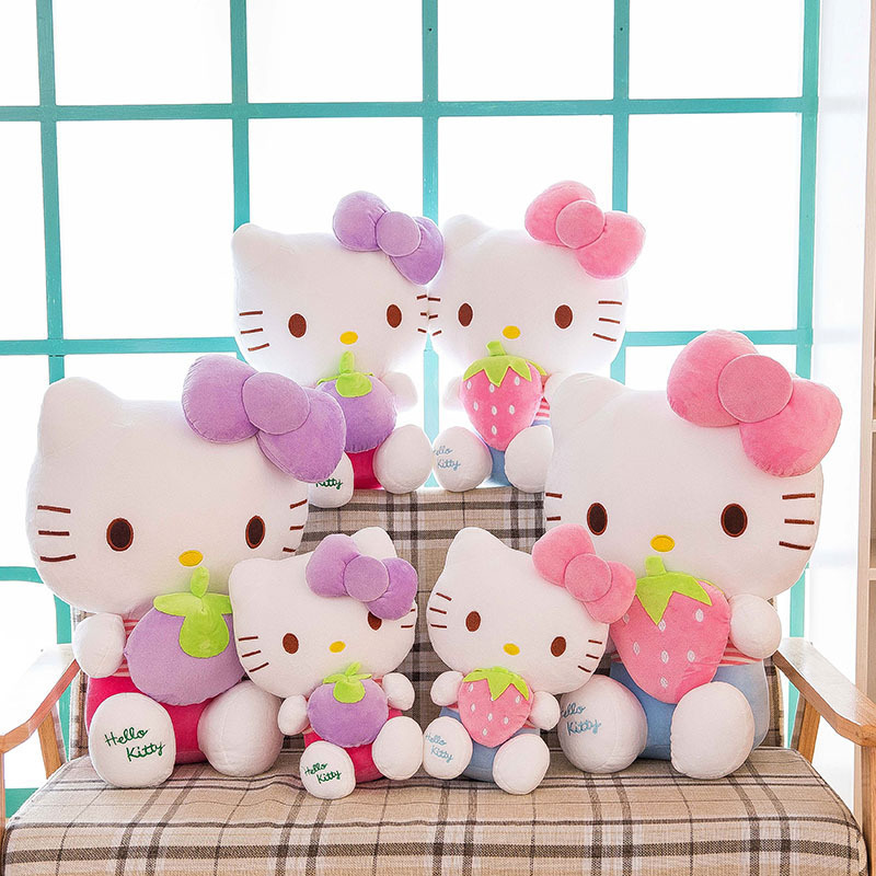 New Style Creative Fruit Hello KT Plush Strawberry Cat Doll Cute Hello KT Plush Toy Girl Birthday Gift