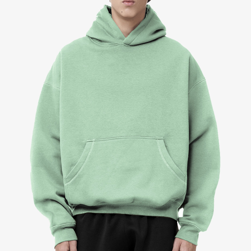 QIANSHI Baggy 100% Cotton Custom Heavyweight Fleece Boxy Fit Hoodie Manufacturer High Quality Oversized Blank Cropped Hoodie Men