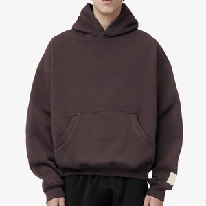 QIANSHI Baggy 100% Cotton Custom Heavyweight Fleece Boxy Fit Hoodie Manufacturer High Quality Oversized Blank Cropped Hoodie Men