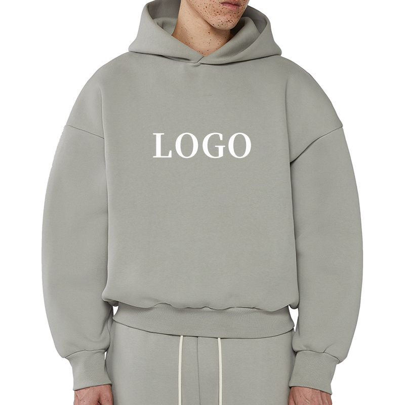 Qianshi Best Quality Men Fashion Boxy Fit Hoodie Design Oversized Baggy Hoodies with No String Streetwear Heavy Weight Hoodie