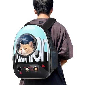 Cat bag outdoor portable bag breathable double-shouldered pet backpack book bag cat cage space capsule cat supplies G