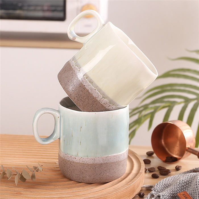 Factory price nordic kiln change ceramic mug  cup with handle high value creative ceramic retro mug custom