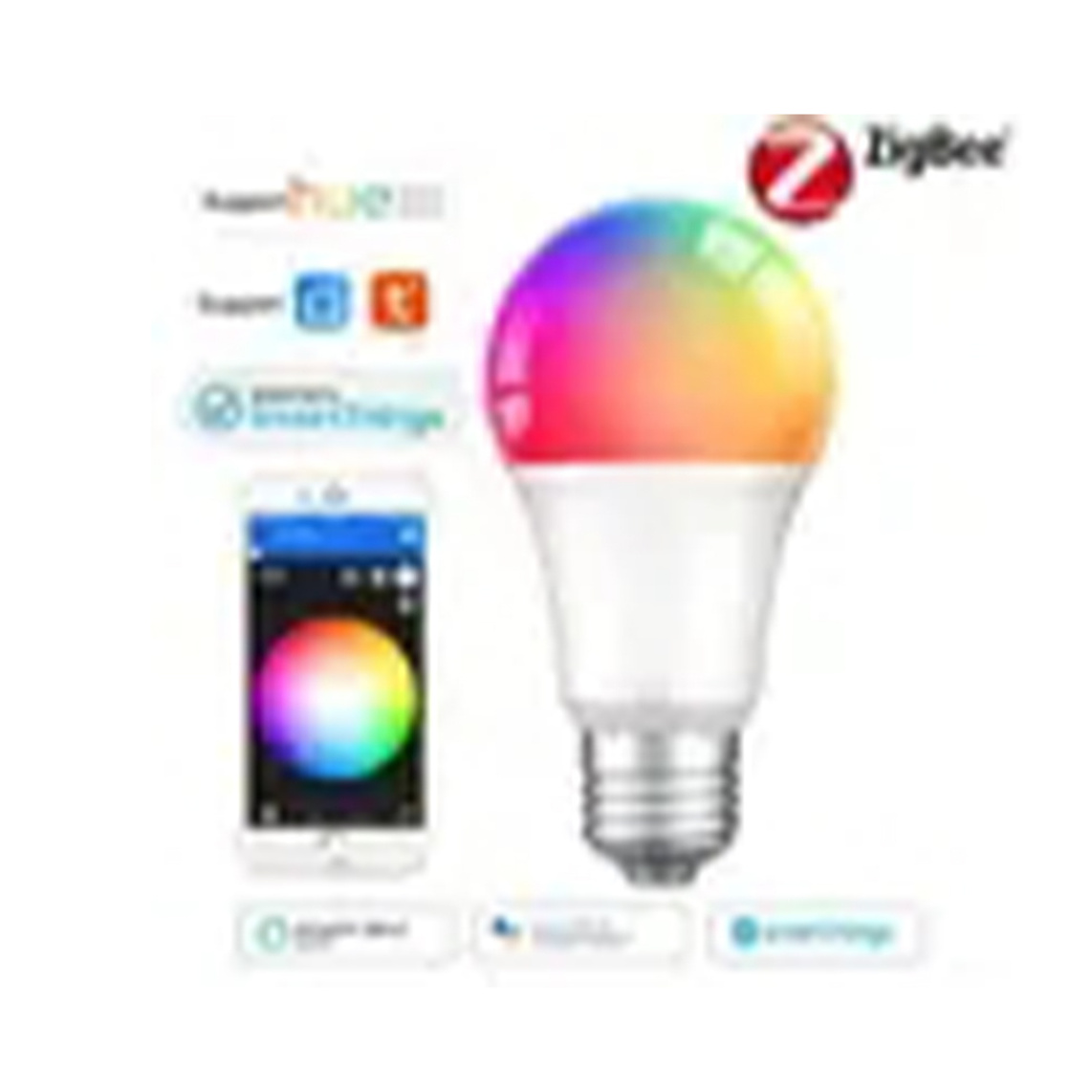 Zigbee Light Bulb 2700K-6500K Tunable White RGBCW APP Voice Control Set Timer Scene modes Schedule Group Control A60