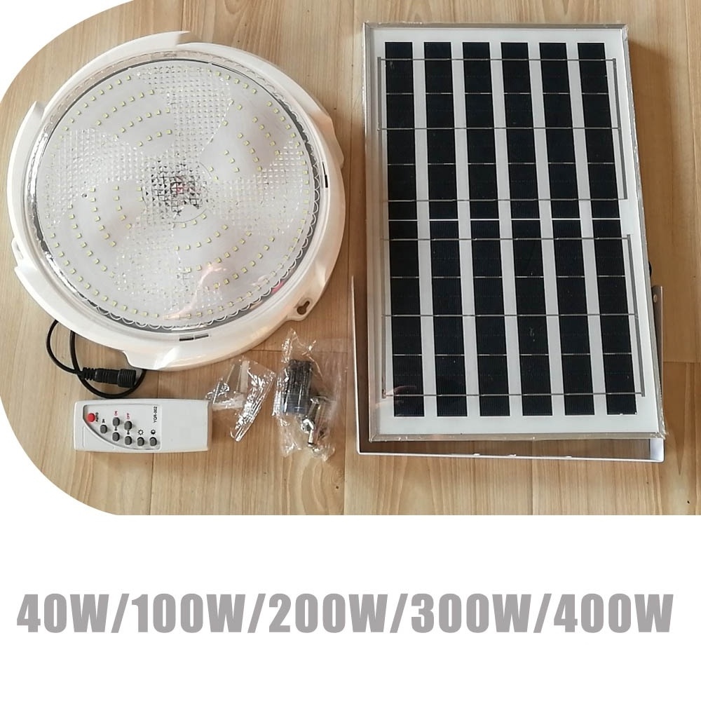 Hot Selling 100W 200W 300W 500W Indoor Led Solar Ceiling Light Indoor Solar Powered Led Light With Remote Control