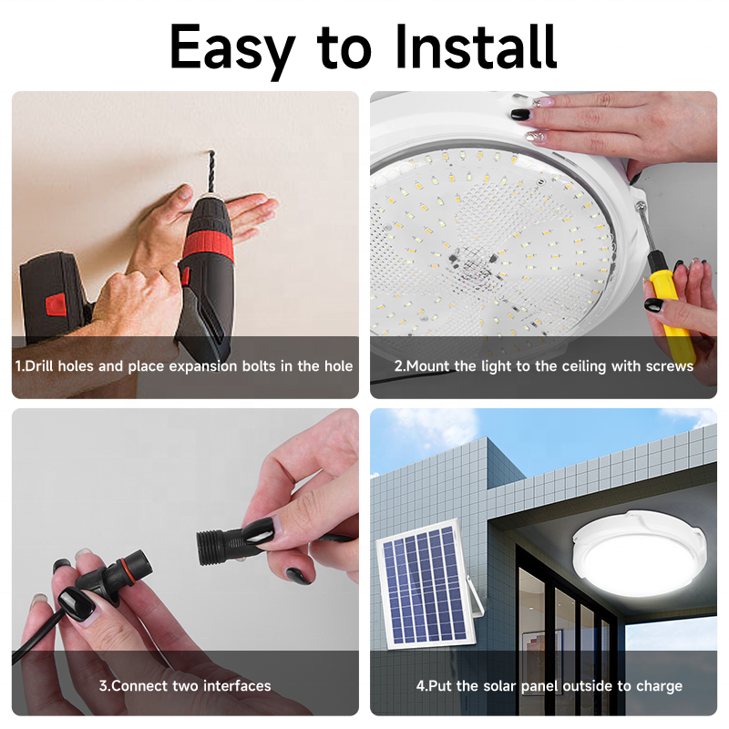 High Quality Energy Saving Indoor Solar LED light LED Ceiling Light Solar Powered Ceiling Lamp