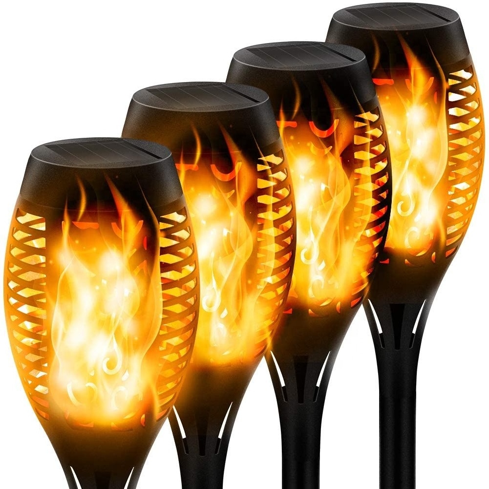 Solar Powered Flickering Fire Dancing Outdoor Landscape Flame Torch Light  Solar Flame Light for Yard Garden Path Patio Beach