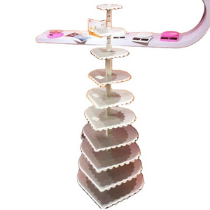 ckot Aluminum Alloy single column10Layer heart-shaped cake stand wedding stand swing stand 6Inch-24Inch1mmThick