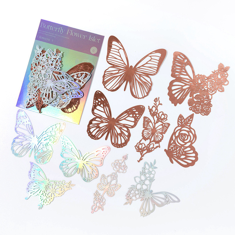 3D butterfly festival home holiday decoration stickers hollow out pvc anime butterfly 3d soft printing sticker