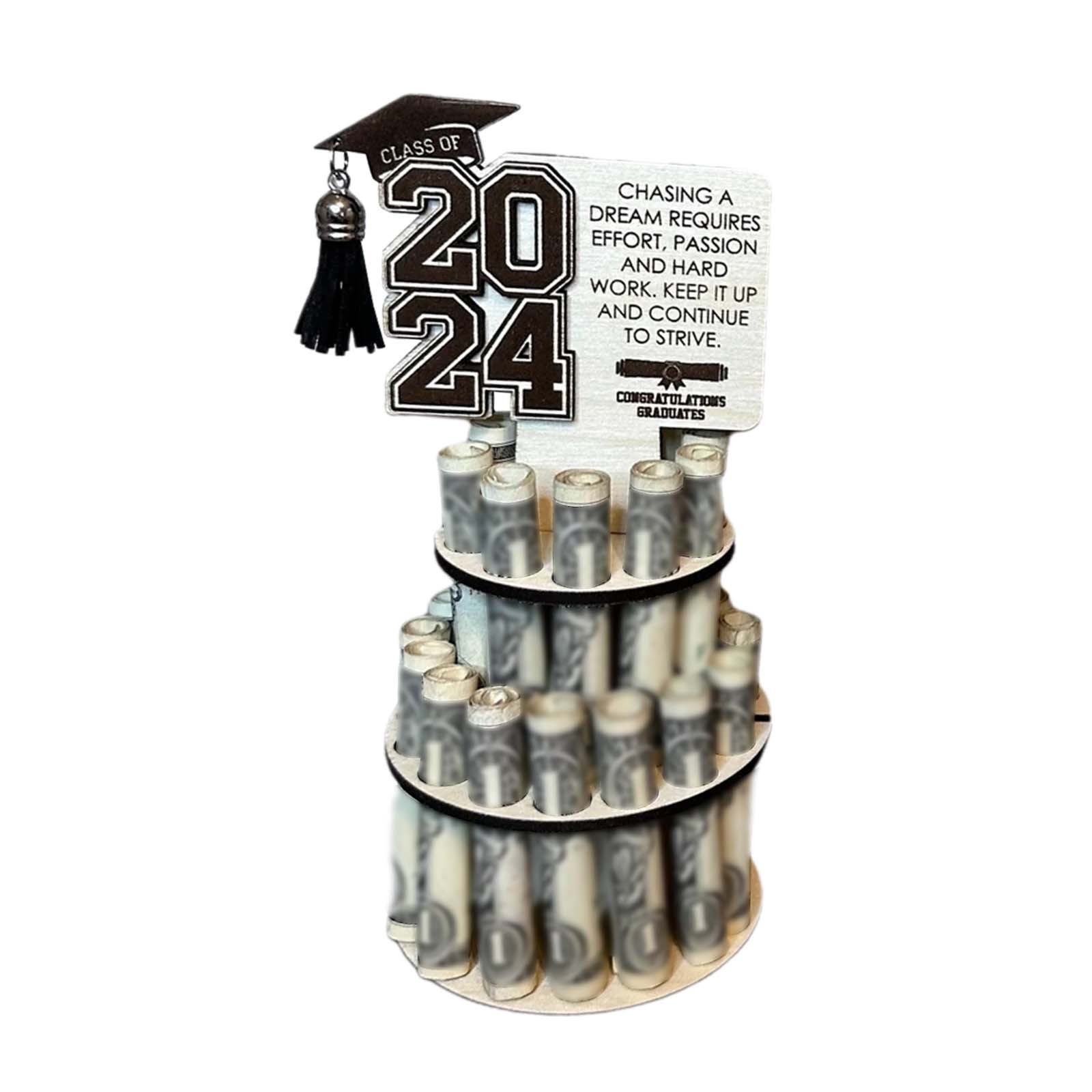 2024 Graduation Season Wooden Coin Rack Ornaments Wooden Graduation Party Decorative Ornaments