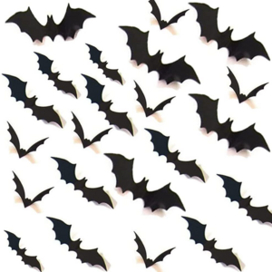 12pcs Bats Sticker 4 Sizes Bat 3D PVC Halloween Wall Stickers Home Decoration