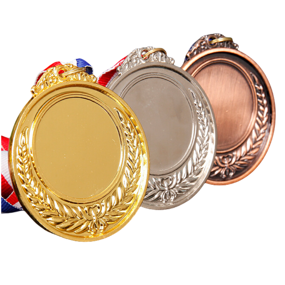 Medals Metal Zinc Alloy Gold Silver Bronze Sport Blank Medals Game Competition Marathon Running Honor Award Medals With Ribbon