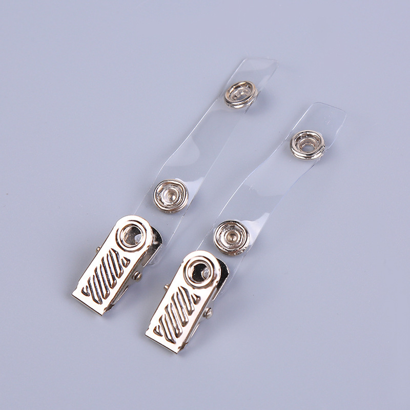 Wholesale Metal ID badge Clip Button Office Work Id Card Badge Holder U Clip PVC Strap 2 Two Holes Stainless Steel Clip