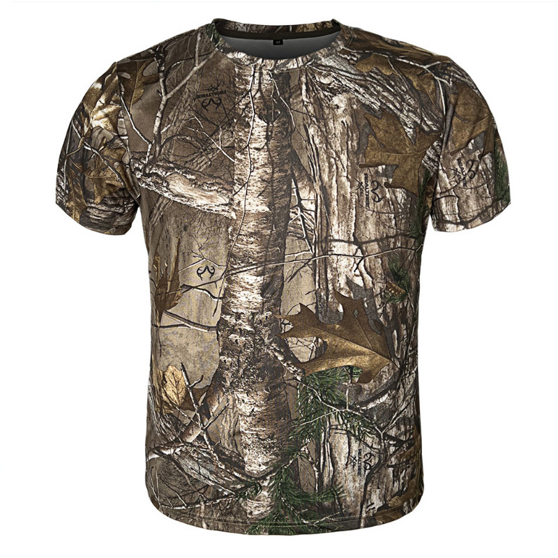 Wholesales Hunting Fishing Tactical Men's Camo Short Sleeve T-Shirts Realtree Camo Shirt