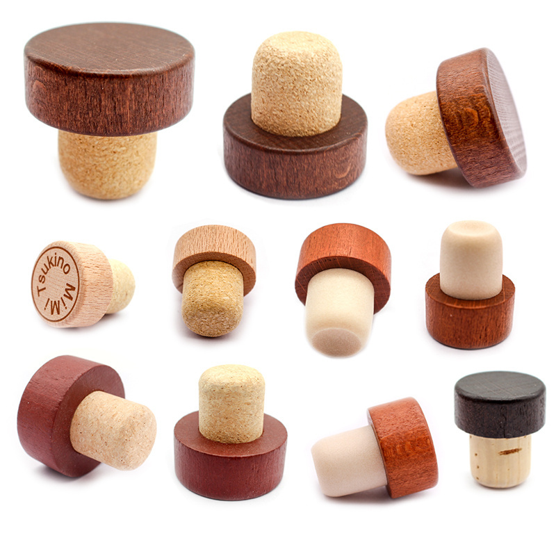 popular design red wine stopper whiskey stopper wine bottle stopper wooden cap T-shaped cap