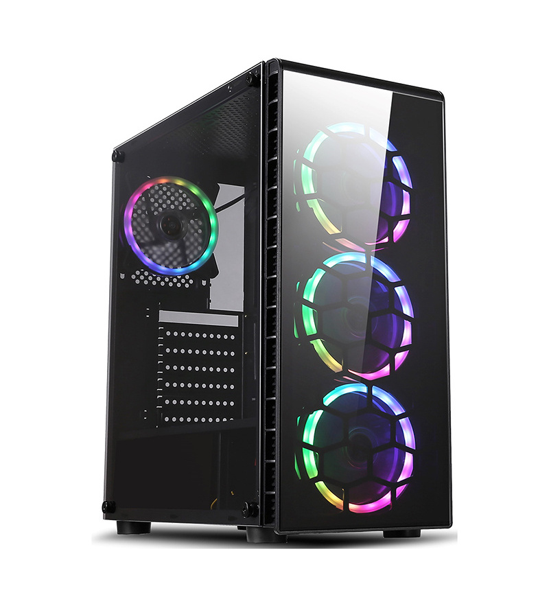 Cabinet Pc Case Gaming Computer Rgb Fans,factory Price Glass Desktop Stock Computer System Plastic Casing ATX Mid Tower CN;GUA