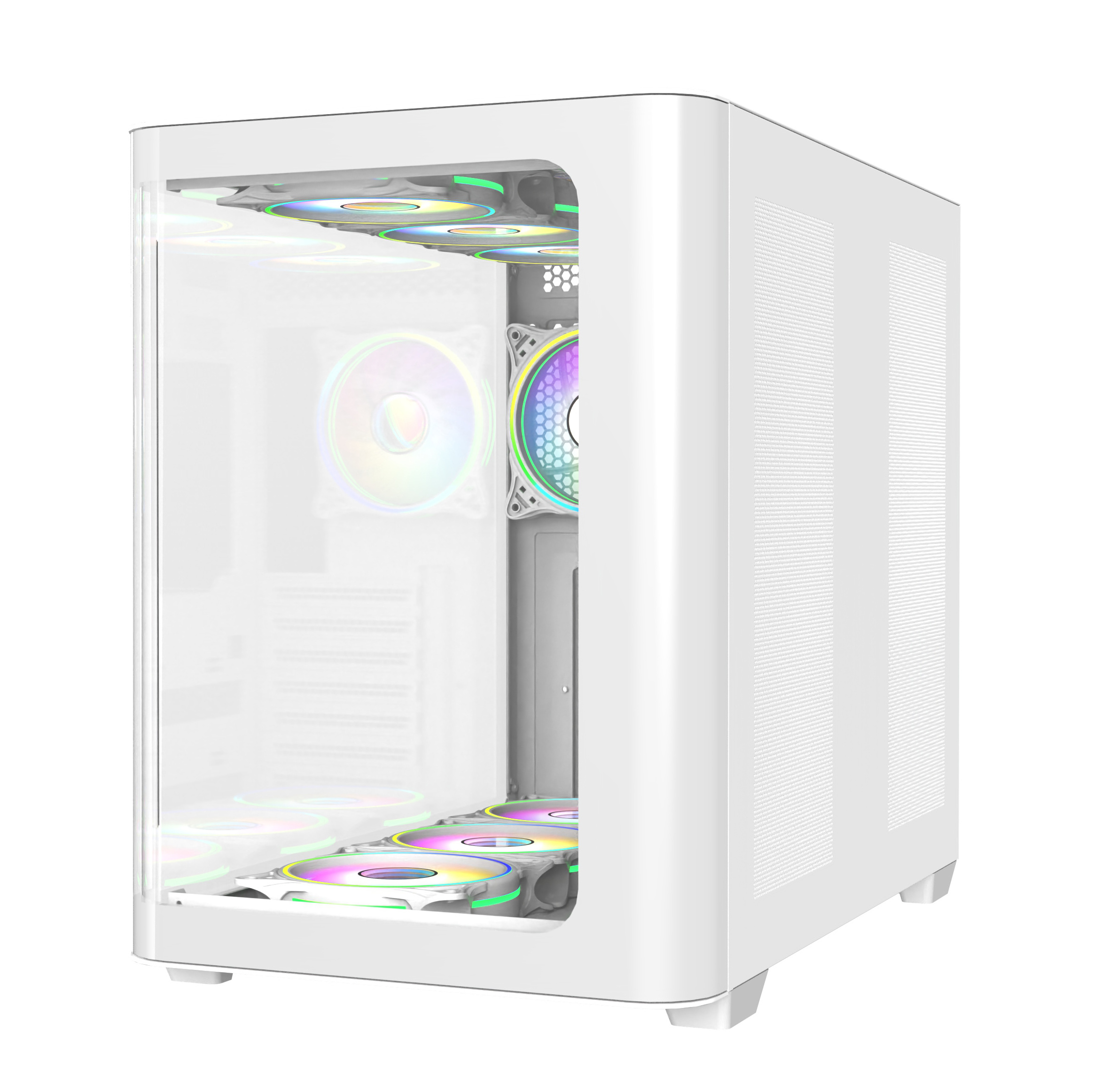 High Efficiency Computer Cabinet Curved Tempered Glass Panel Computer Gabinete ATX Case PC Gaming Computer Cases & Towers