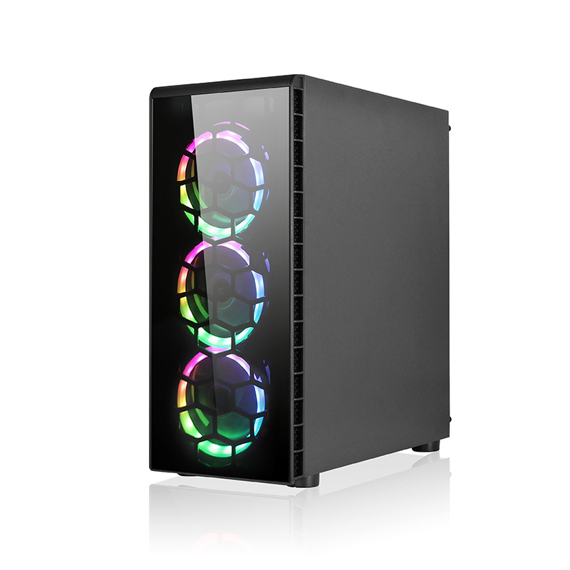 Cabinet Pc Case Gaming Computer Rgb Fans,factory Price Glass Desktop Stock Computer System Plastic Casing ATX Mid Tower CN;GUA