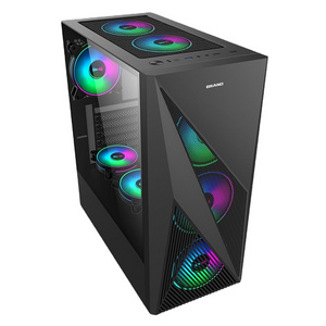 Design Pc Case Mesh ATX Desktop Case Cpu Cabinet Special Style New Plastic Front Panels Gaming Computer Case Stock with Rgb Fan