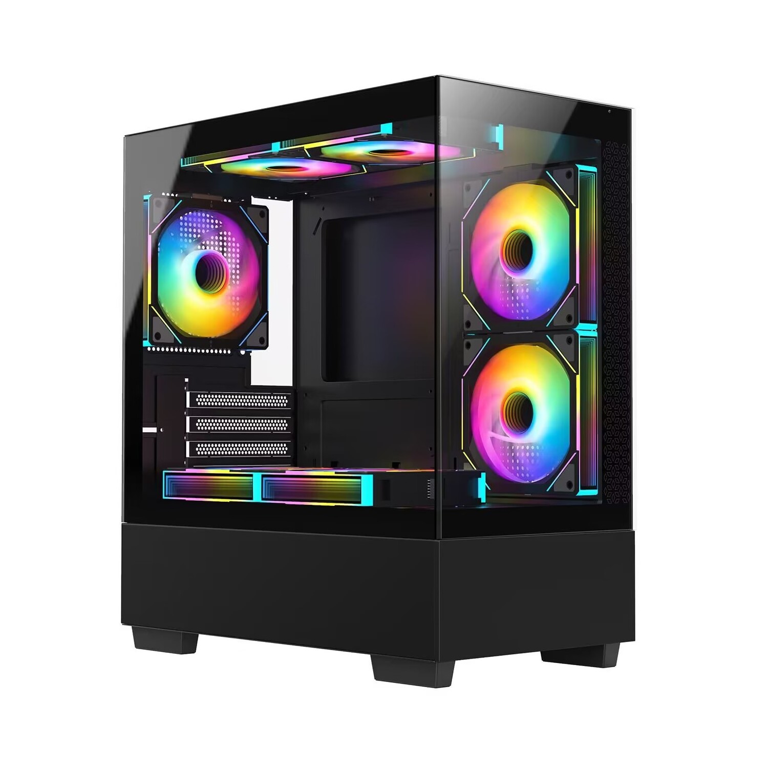 2024 Glass Micro ATX Mini ITX Cube PC Case Custom MATX Gaming Computer Case Support 120 mm CPU Water Cooler Computer Cabinet