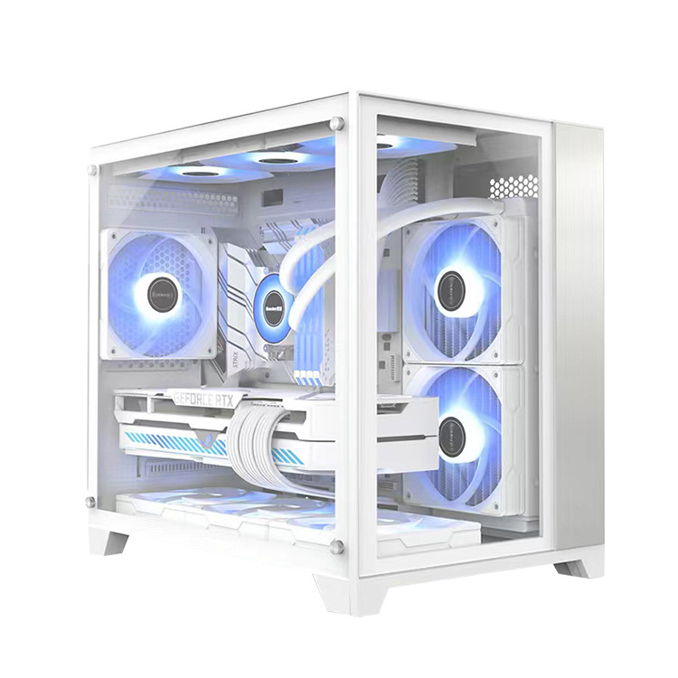 Matx Computer Case Fan Pc Desktop Case Stock Mini Itx PC Case with USB 3.0 CPU Power Supply Cooler Plastic ARGB ATX Mid Tower