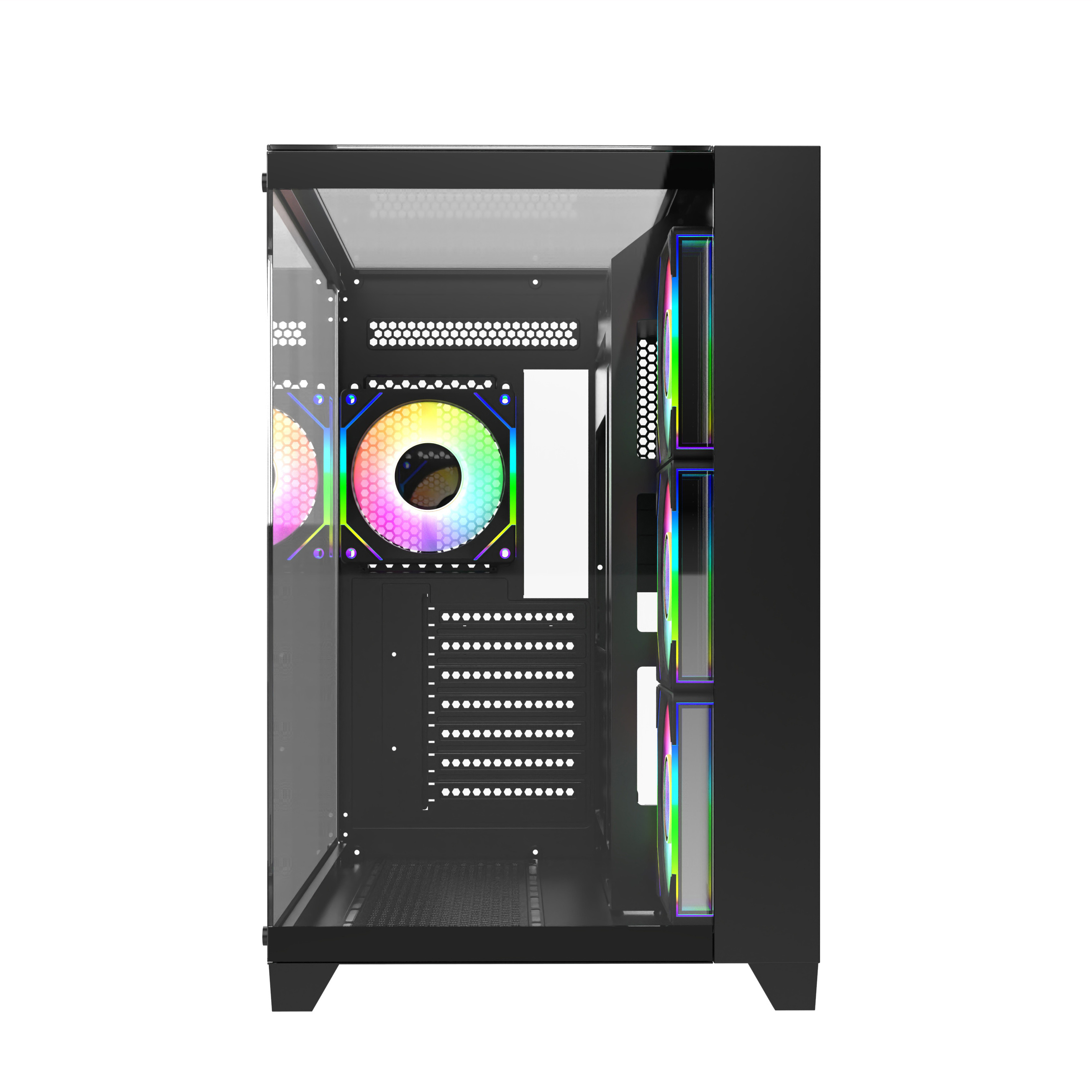 New Designs Gaming Computer Case 3 Sides Tempered Glass Panels Fashion PC Case Led RGB Fan Cpu Casing ATX Pc Cabinet Case